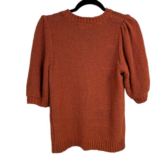 Lilla P Short Sleeve Knit Sweater Medium Orange - Picture 5 of 7